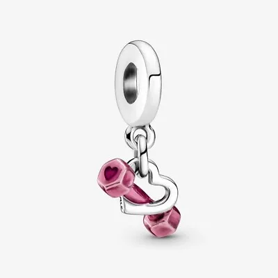 *BRAND NEW* Pandora Sterling Silver 925 Dumbbell & Heart Dangle Charm 799545C01 • $38