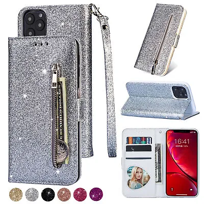 For Samsung Galaxy S24 S23 S22 Ultra S21 S20 FE Note20 Leather Bling Wallet Case • $13.92