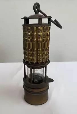 Vintage Brass Wolf Coal Mining Miners Flame Safety Lamp Light Lantern • $99.99