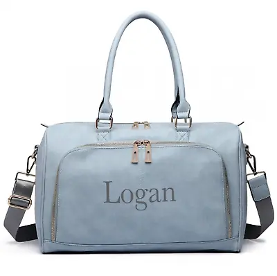 Personalised Faux Leather Maternity Changing Shoulder Bag - Blue • £45