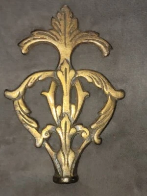 $38 • Buy Vintage Original Ornate Cast Iron Hanging Light Finial W/Brass Finish 6¼ 