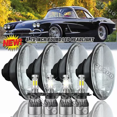 4pcs 5.75 5-3/4  Inch Car LED Headlights For Chevy GMC Corvette C1 C2 1963-1982 • $119.99