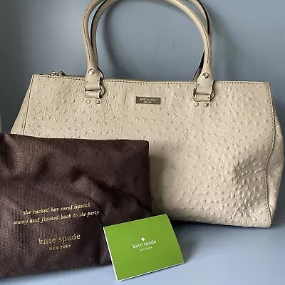 #B1 - Kate Spade Off White Cream Pebble Leather Hand Bag • £36.99