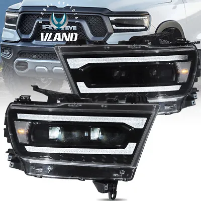 Clear VLAND FULL LED Headlights W/Startup Animation For 2019-2024 Dodge Ram 1500 • $499.99
