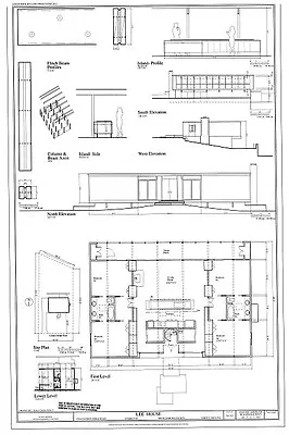 Mid-century Modern Home Design Lee House Architectural House Plans PRINTED • $49.95