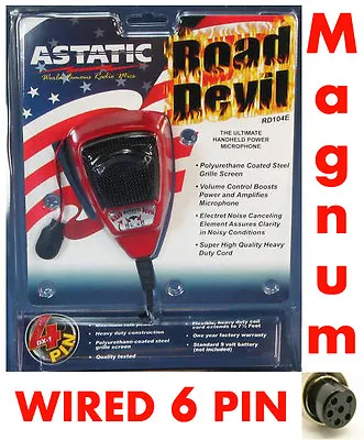 Astatic RD104E Amplified Microphone 6-Pin For Magnum Or President CB Radios • $59.50