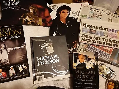 Michael Jackson Books News Papers T-Shirt Calendar And Belt Buckles Bundle • £40