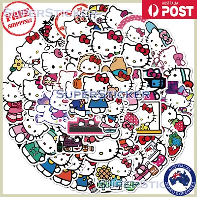 50pcs Hello Kitty P1 Sanrio Cute Cartoon Bulk Skateboard Stickers Kid Waterproof • $4.59