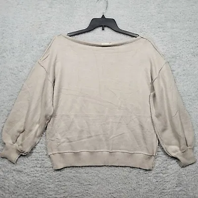 Miracle Sweater Womens SMALL Clay Beige Boat Neck Bubble Long Sleeve NWT • $39.99