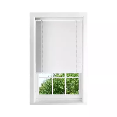 Venetian Blind Faux Wooden Horizontal Window 50mm 90x160cm White - New Boxed • £27.94