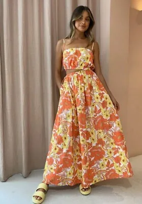 By Nicola Sz 12 Carnivale Sunkissed Blooms Floral Cut Out Coco Lola Maxi Dress • $145