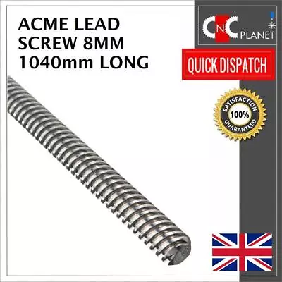 8mm Lead Screw Tr8x8 1040mm 1000mm + 40mm Long Acme C-Beam CNC 3D Printer V-slot • £34.95