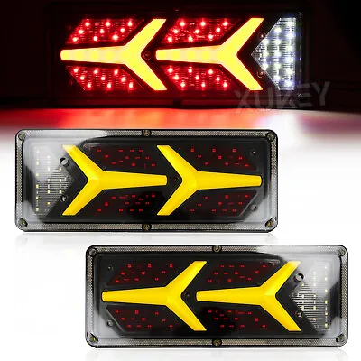 $32.49 • Buy Pair 12V LED TRAILER LIGHTS TAIL LAMP STOP DYNAMIC INDICATOR 4WD 4X4 CAMPER UTE