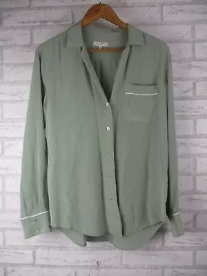 Equipment Femme Womens Oversized Shirt Top Blouse Green Silk S/P • $35