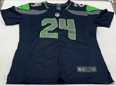 NFL On Field Women's Navy 'Seattle Seahawks' #24 Marshawn Lynch Jersey Size XL • $19.99