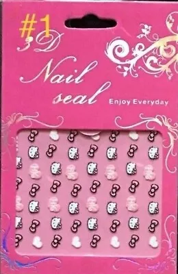 48 Design Hello Kitty 3D Glitter Nail Sticker Nail Art Decal St-259 • $3.99