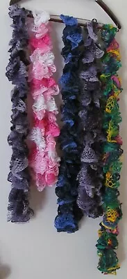 NEW Handmade Crocheted Ruffle Scarf  Multi-Color --Multi Length   • $6.69