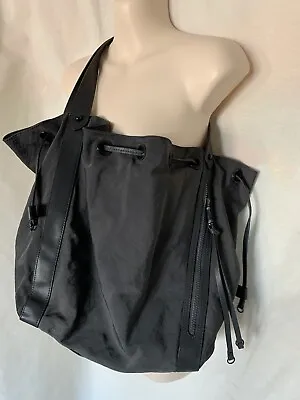 Rebeca Minkoff MAB Nylon Tote W/ Leather Straps Charcoal FLAW: Missing Cord • $24.99