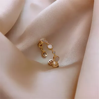 £2.94 • Buy Elegant 18k Gold Plated Rings For Women Cubic Zirconia Jewelry Rings Adjustable