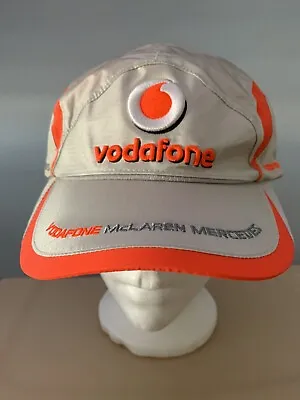 Vodafone McLaren Mercedes Auto Racing Adjustable Hat Cap Silver Orange • $32.79