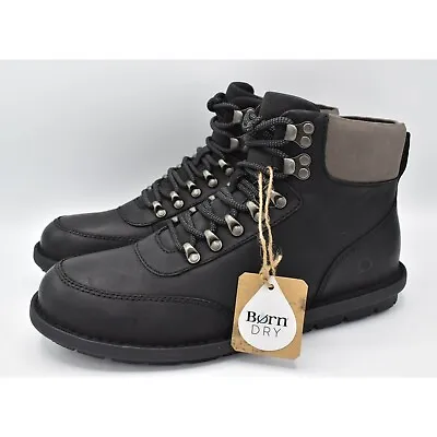 Born Men Size 11.5 Scout Black Full Grain Leather Waterproof Lace Up Combo Boots • $95.03