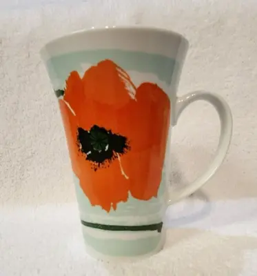 Vera Neumann Tall Mug Orange Poppy Flower  Nature Overwhelms Me Constantly  6  H • $24.99