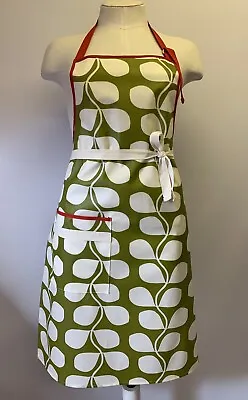 Orla Kiely Apron Trailing Leaf In Moss  PVC Coated  Cotton Handmade With Pocket • £20