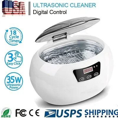 Stainless Steel Ultrasonic Cleaner Jewelry Watch Glasses Coin Cleaning Machine • $35.04
