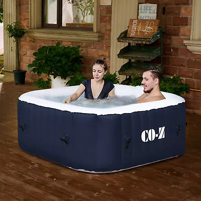 4 Person Inflatable Spa Tub W 120 Jets & Hot Tub Cover For Patio Backyard & More • $363.94