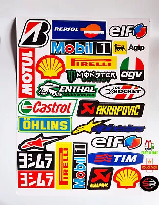 Motorbike Motorcross Stickers Moto GP JDM Skateboard Decal Bike Sticker Sheet🔥 • $7.40