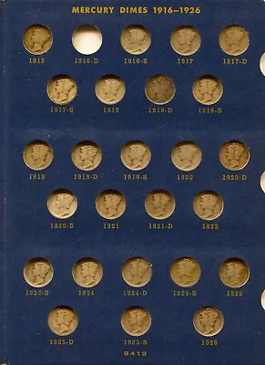 W@W  Mercury Dime Set 1916-45 (Just Missing 16-d ) Very Nice Set!!! • $349.99