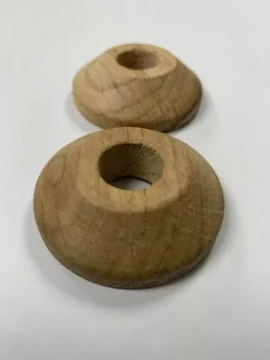 X 2 Round Oak Matt Oiled Pipe Covers / Rad Rings / Collars For 15mm Pipe • £8.50