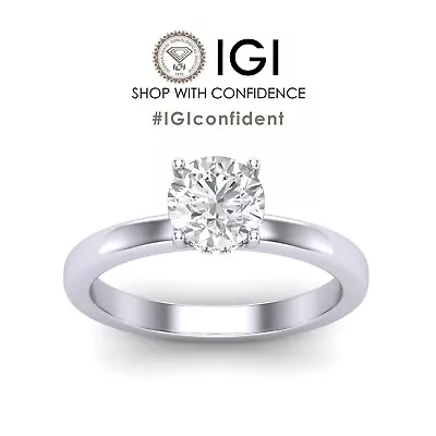 IGID/VS 1.00Ct-3.00Ct D/VS Lab Grown Round Diamond Hidden Halo Engagement Ring • $2609.79