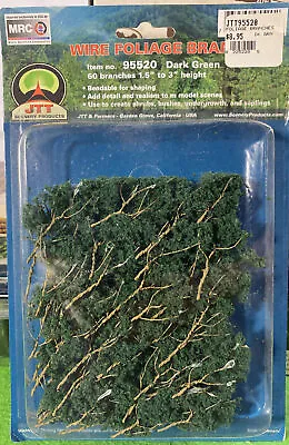 MRC JTT Scenery Products O Scale Wire Foliage Branches (Dark Green) 60pk #95520 • $14.99