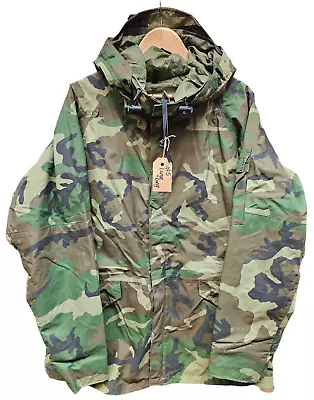 Genuine US Army Woodland Camo Gore-Tex ECWCS Parka Jacket Large Long #5 • £89.95