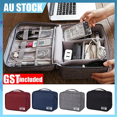 $13.45 • Buy Cable Organizer Bag Charger USB Electronic Accessories Storage Travel Case AU
