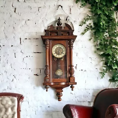 🌟Late 19th Century Antique Vienna Style Wall Clock  For Parts Or Repair 🌟 • £99