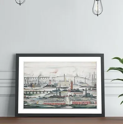 £8.99 • Buy Industrial Landscape People FRAMED WALL ART PRINT PAINTING 4 SIZE LS Lowry Style