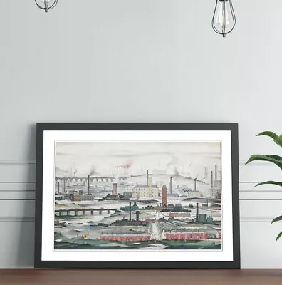 £8.99 • Buy Industrial Landscape People FRAMED WALL ART PRINT PAINTING 4 SIZE LS Lowry Style