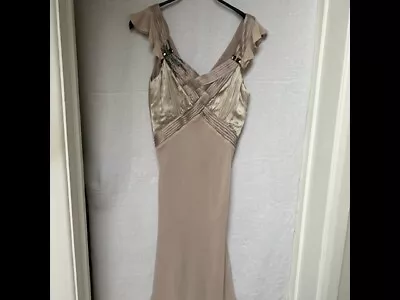 Whistles Bridesmaid / Prom Silk Dress With Stunning Detailing.Mink Colour Size 8 • £30