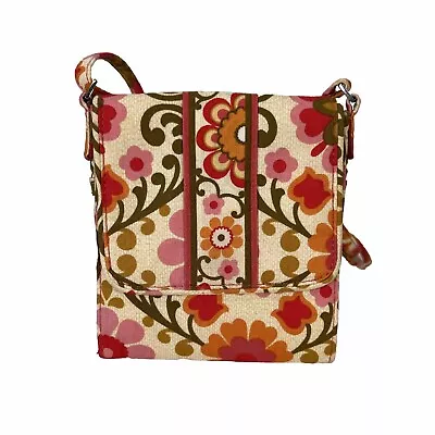 Vera Bradley Folkloric Orange Floral Small Wallet Crossbody Purse • $17.46