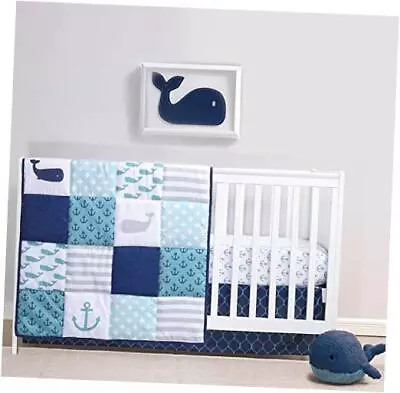  Nautical Crib Bedding Set For Baby Boys Or Girls - 3 Piece Unisex Nursery Set  • $71.19