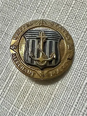 Vintage Merchant Marine Pin Badge Gilt Sterling Silver WW11 Era • $25