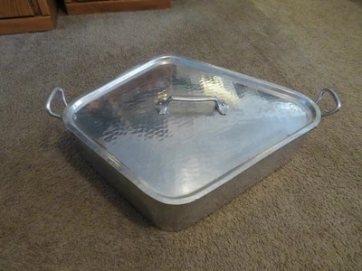 $595 • Buy Huge Vintage Hammered Aluminum Turbotiere Turbot Fish Poacher Cooker