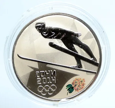 2014 RUSSIA Sochi Olympics Freestyle Skiing Proof Silver 3 Rouble Coin I95922 • $448.65