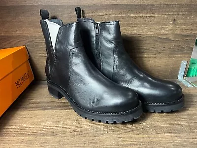 Miz Mooz Poolie Leather Ankle Boots Black Women's EU 42 New • $74.49