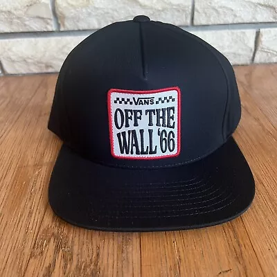 Vans Off The Wall '66 Black Snapback Adustable Cap Hat Mens One Size NWT • $24.95