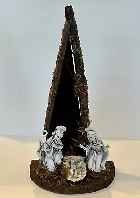 Vintage Rustic Christmas Manger Nativity Scene With Plastic Figures • $9.50