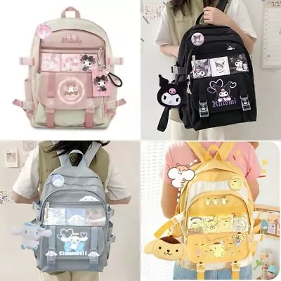 Melody Cinnamoroll Kuromi Purin Backpack Large Capacity Schoolbag Gift Kid Girl • $27.38