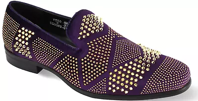 After Midnight OZZY Velvet Stud Shoes Purple/Gold • $71.99